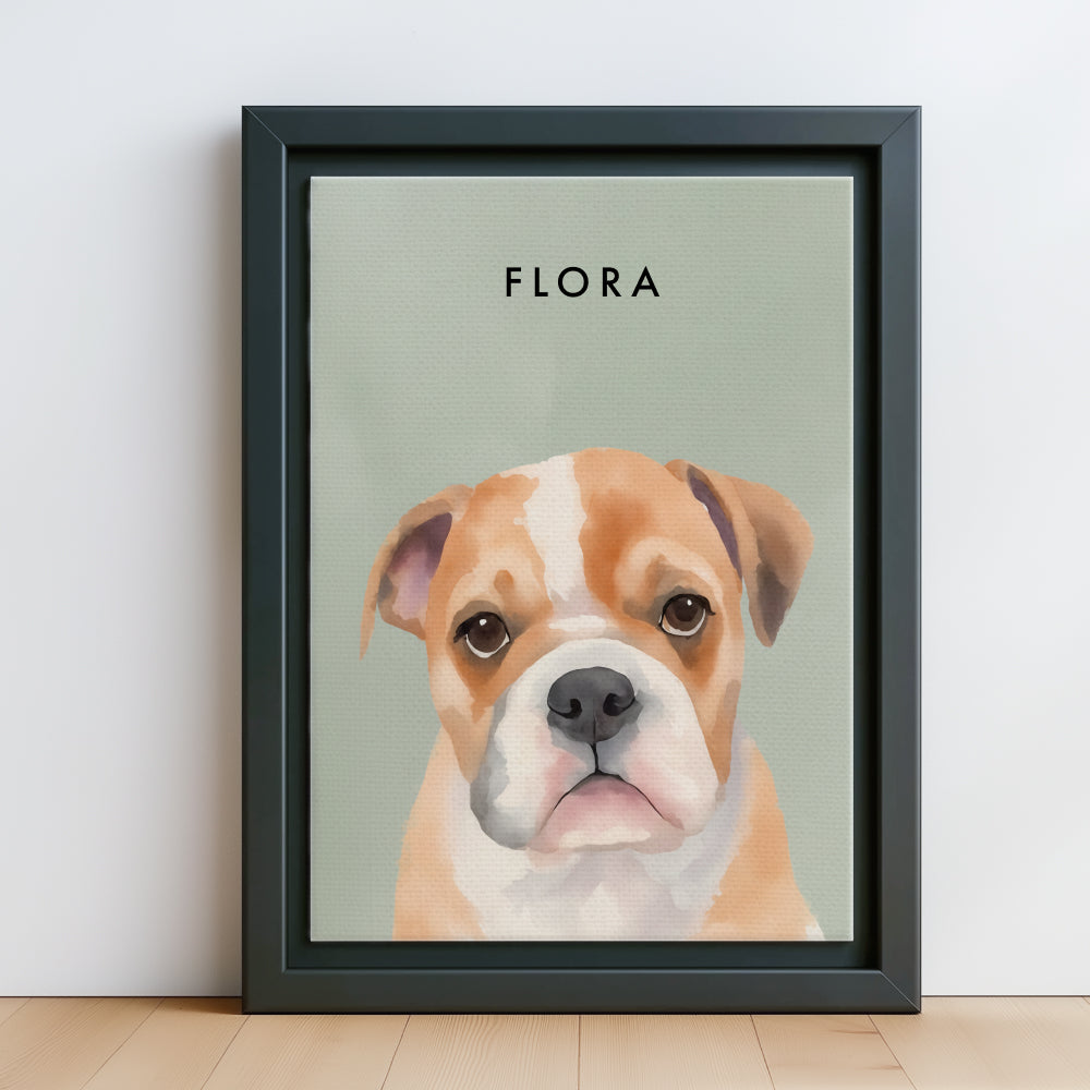 Custom Watercolor Pet Portraits Canvas Photo Frame