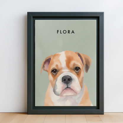 Custom Watercolor Pet Portraits Canvas Photo Frame
