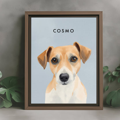 Custom Watercolor Pet Portraits Canvas Photo Frame