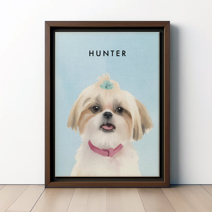 Custom Watercolor Pet Portraits Canvas Photo Frame