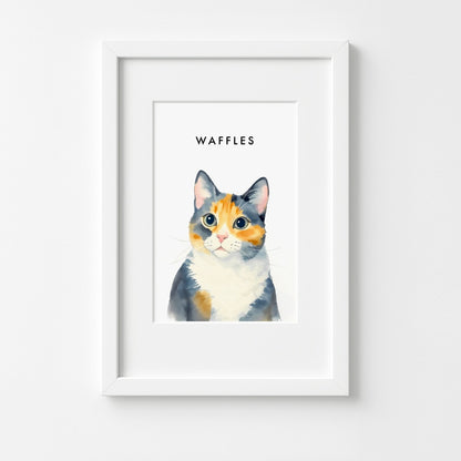 Custom Watercolor Pet Portrait – Matte Paper Framed Poster With Mat