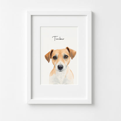 Custom Watercolor Pet Portrait – Matte Paper Framed Poster With Mat