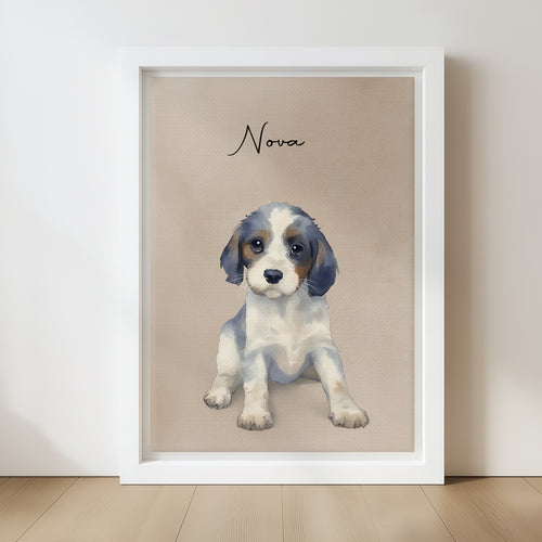 Customizable Watercolor Pet Portraits Canvas Photo Frame