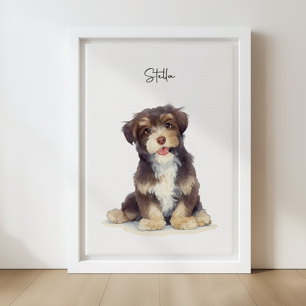 Custom Watercolor Pet Portraits Canvas Photo Frame