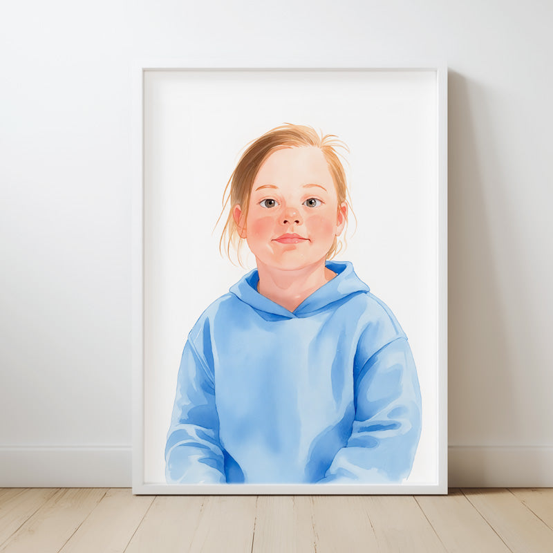 Custom Watercolor Portrait Single Person Photo Frame