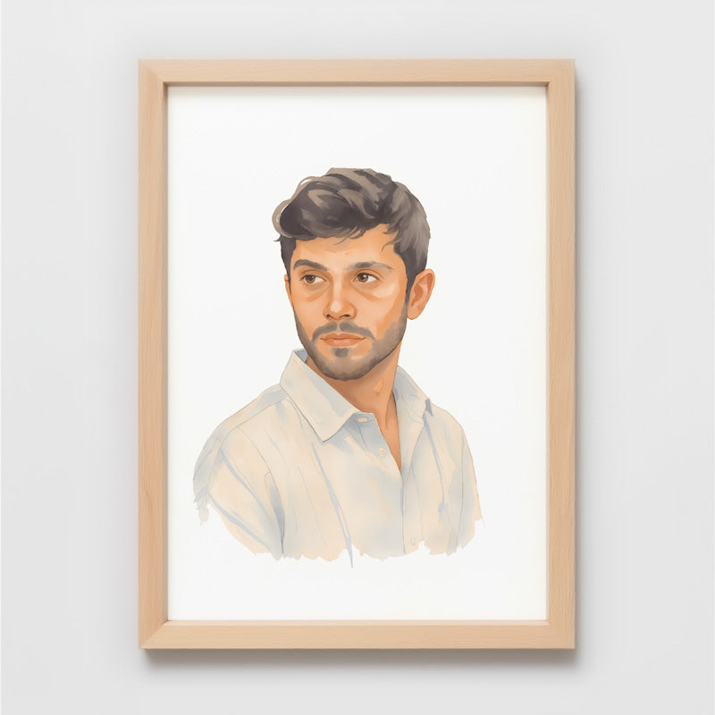 Custom Watercolor Portrait Single Person Photo Frame