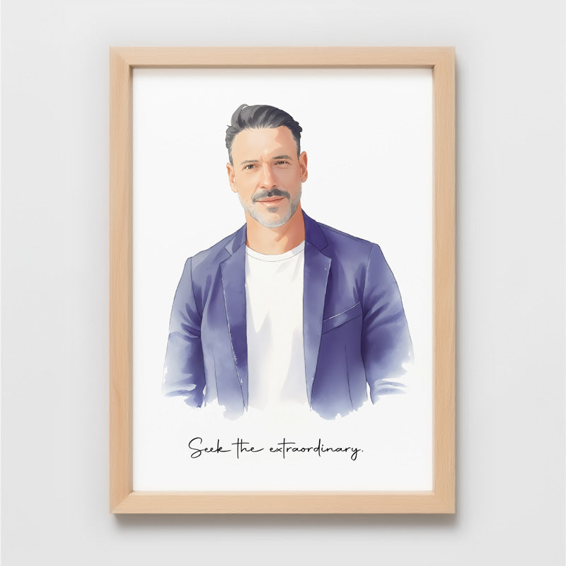 Custom Watercolor Portrait Single Person Photo Frame