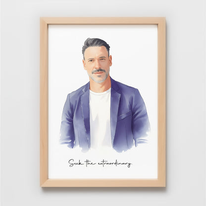 Custom Watercolor Portrait Single Person Photo Frame