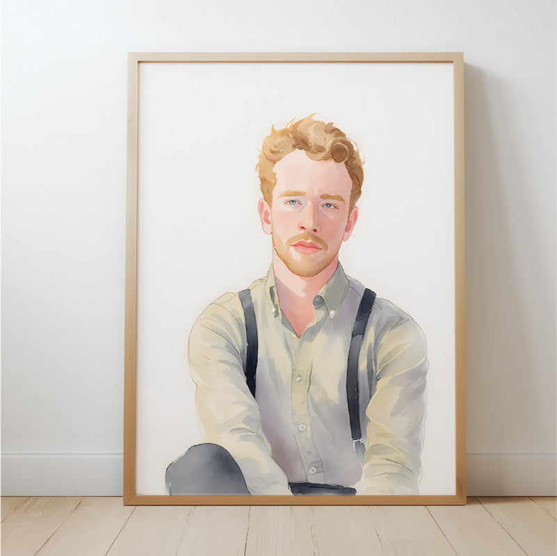 Custom Watercolor Portrait Single Person Photo Frame