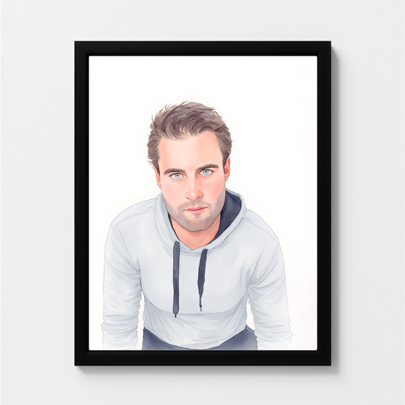 Custom Watercolor Portrait Single Person Photo Frame