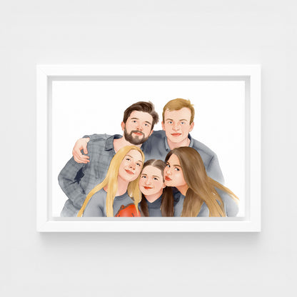 Custom Watercolor people Portraits Canvas Photo Frame