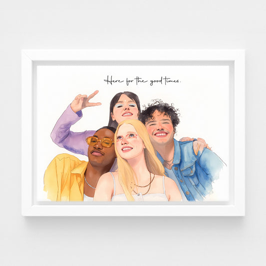 Custom Watercolor people Portraits Canvas Photo Frame