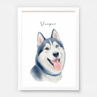 Custom Watercolor Pet Portrait – Custom Frame Color, Matte Paper