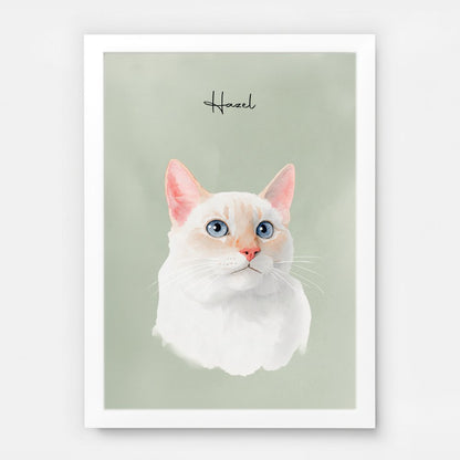 Custom Watercolor Pet Portrait – Custom Frame Color, Matte Paper