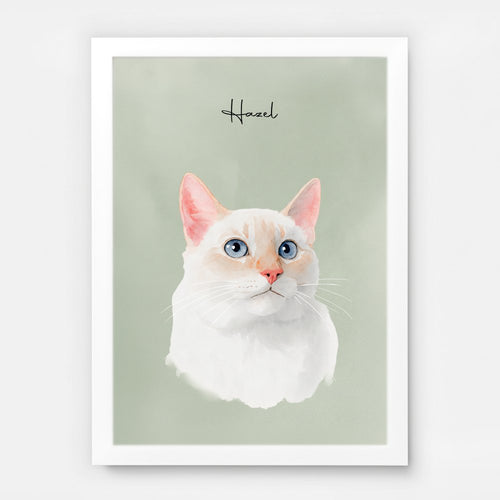 Custom Watercolor Pet Portrait – Custom Frame Color, Matte Paper