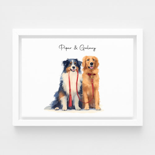 Custom Watercolor Pet Portraits Canvas Photo Frame